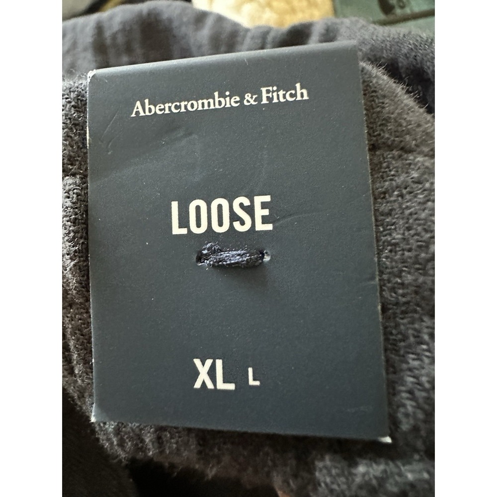 NWT Abercrombie & Fitch XL Loose Linen Blend Elastic Waist Blue Comfy Pants